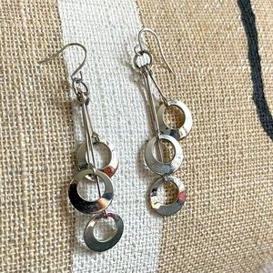 Silver Circles Dangle Earrings :)